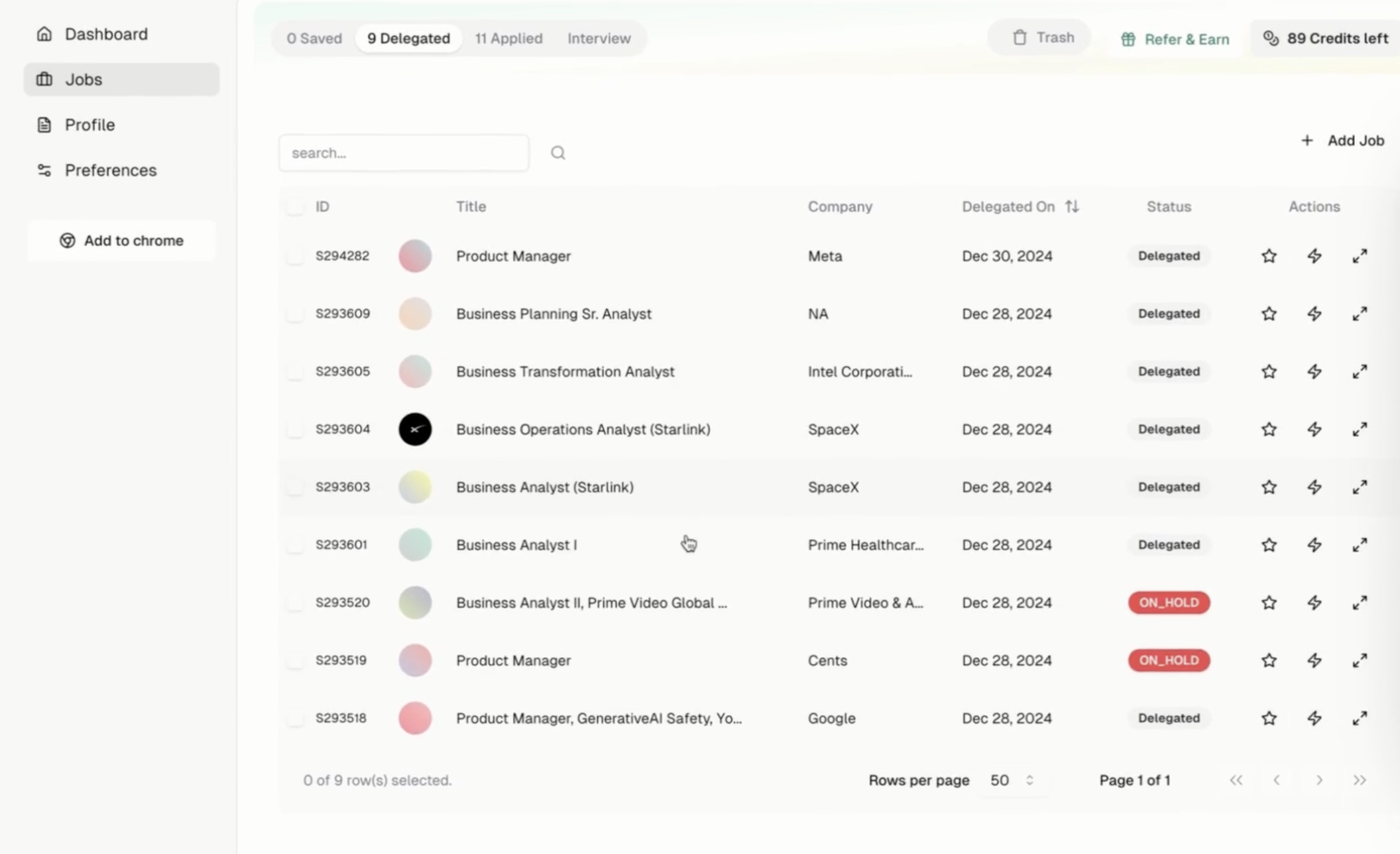 Example of a applypilot page